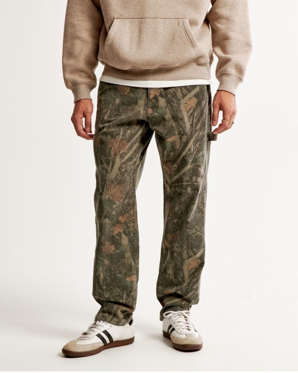 Abercrombie & Fitch Mens Loose Workwear Pants 30x30 Camo Olive Green Relaxed Fit